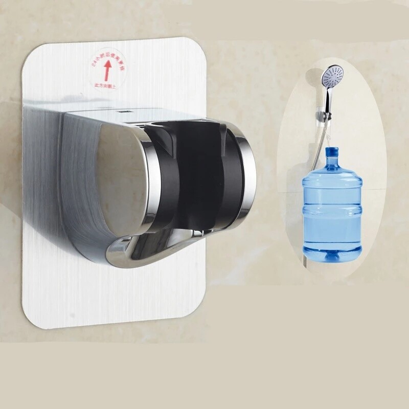 Bathroom Shower Head Holder Self-adhesive Wall Mounted Shower Bracket Adjustable