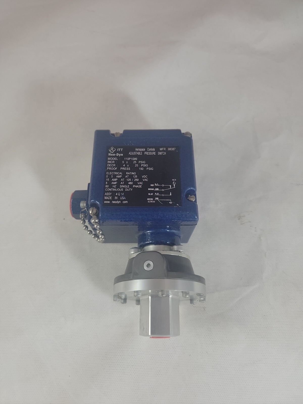 ITT 110P1S89 Neo-Dyn Adjustable Pressure Switch 5-25 PSI