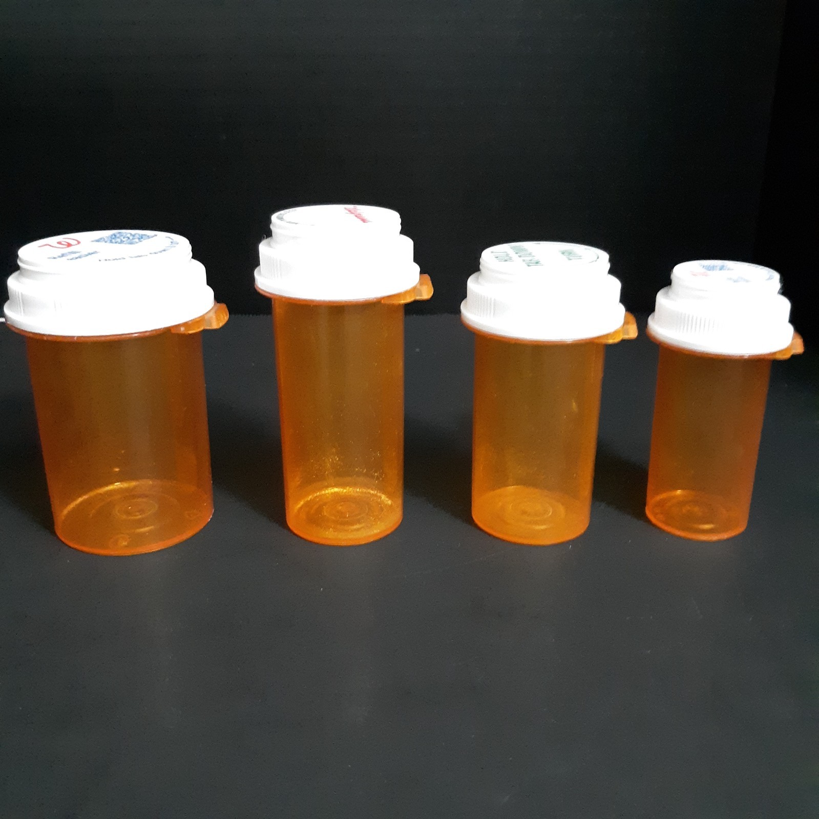 Empty Amber Prescription Rx Pill Bottles  *60*  Assorted Sizes  Craft Geocaching