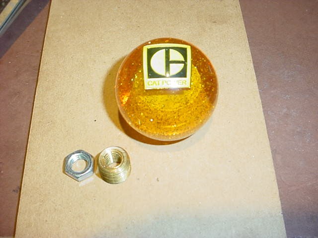 CAT Power, Caterpillar , Custom  Glitter style  Shift Knob,  (Amber  W/ Glitter)