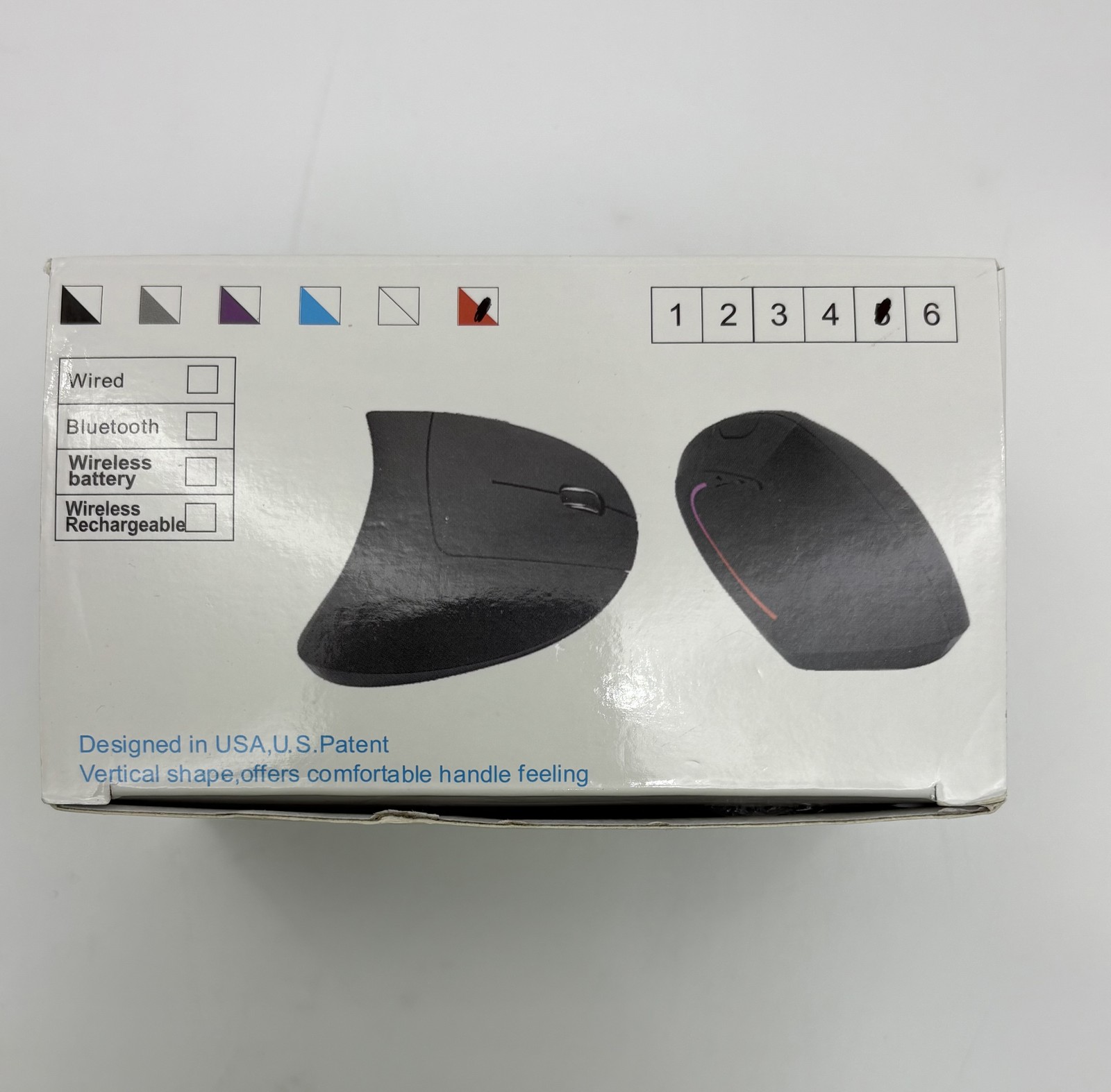 RED - GENERIC WIRELESS VERTICAL ERGONOMIC OPTICAL MOUSE