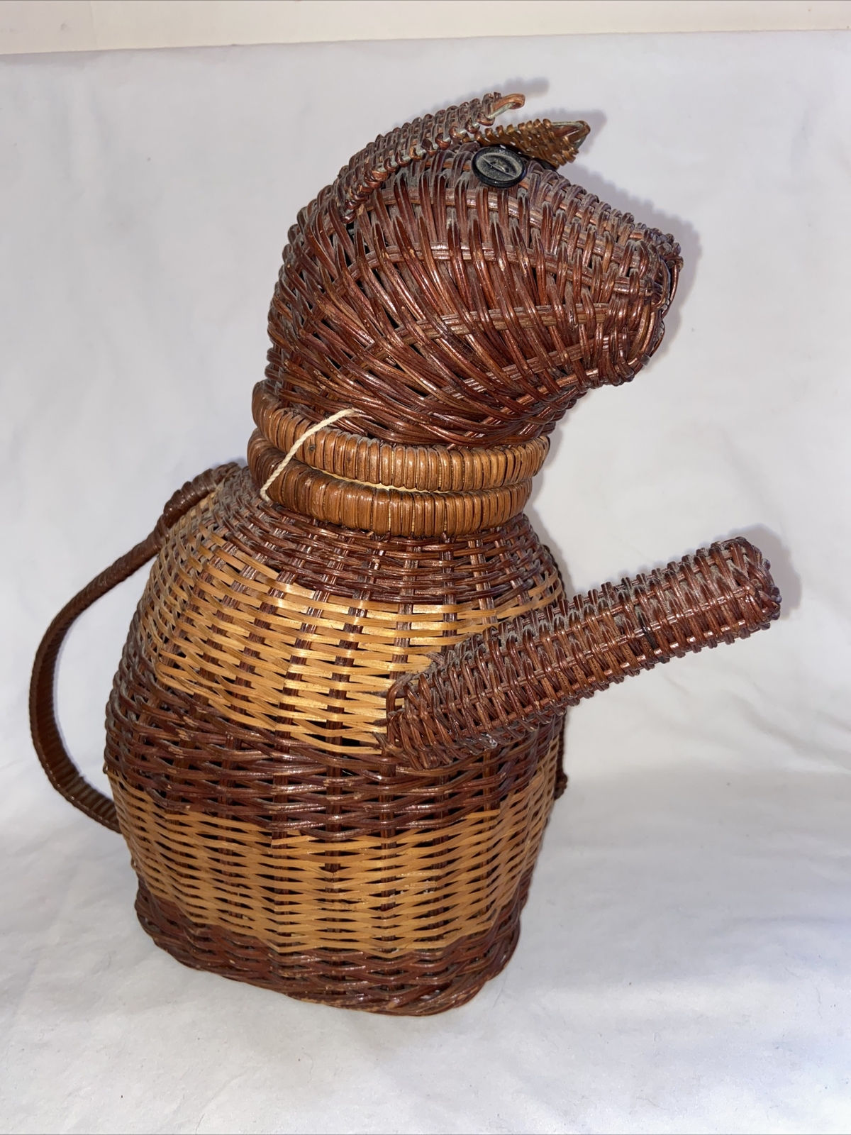 Handicrafts Woven Wicker Basket Bear Or Pig