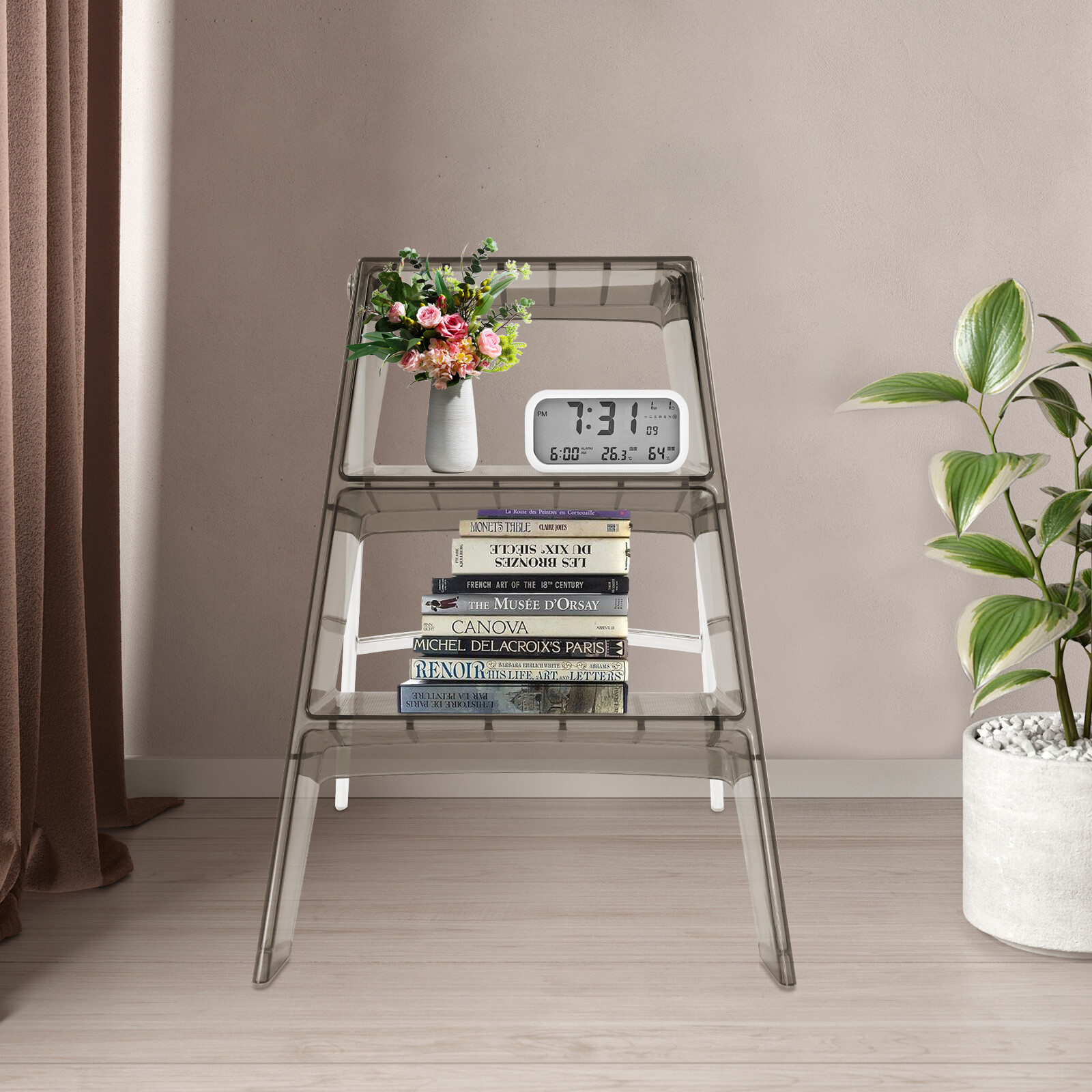 3 Step Ladder Folding Step Stool Modern Folding Step Stool for Adults 44*52*63cm