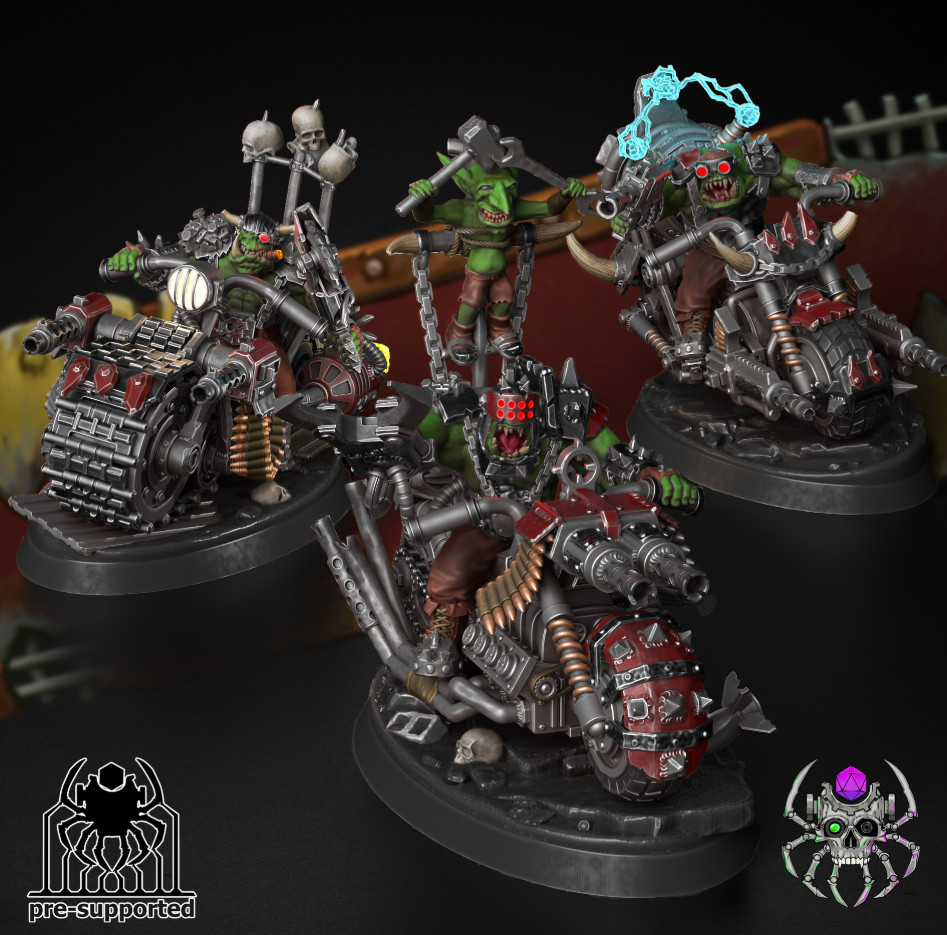 ork Wasteland Dustbikers squad of 3