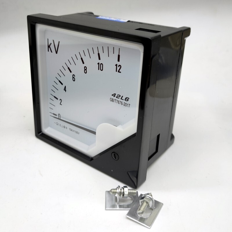 Zero Setting Square Dial Panel Analog Voltage Meter Voltmeter 42L6-V 10KV/100V