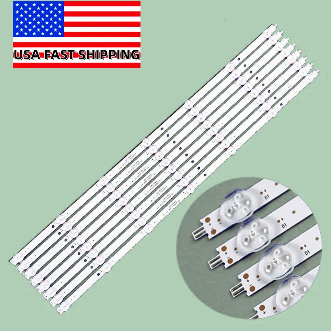 LED backlight Strips(8) For ONN M22206-MT LED65D07-ZC62AG-02D 30365007043