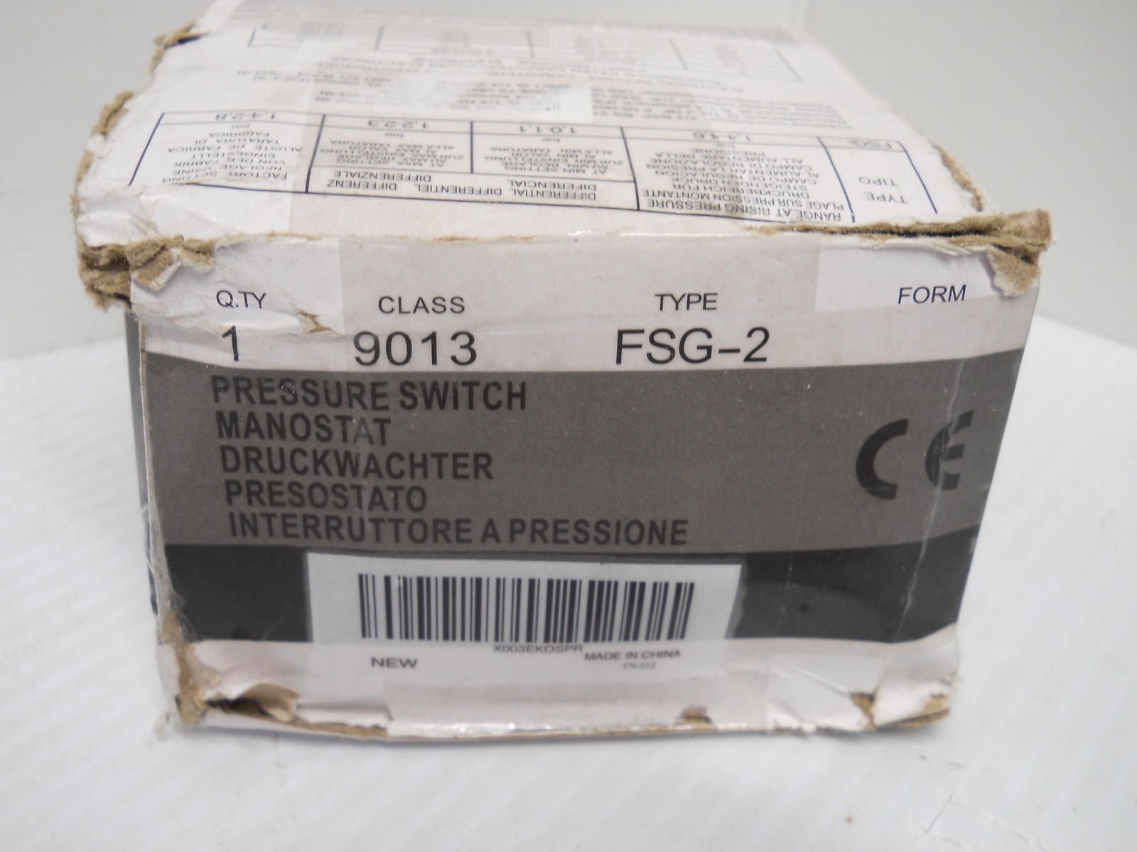 Pressure Switch Class 9013 Type FSG-2