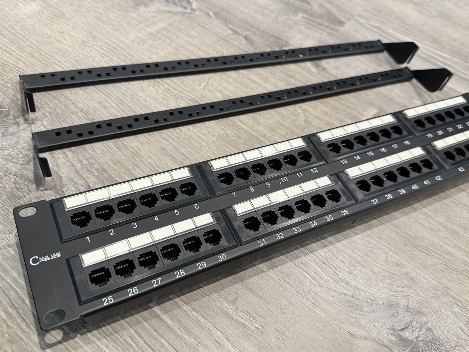 48 Port Cat6 Patch Panel, 10Gb Ethernet, 2U 19-Inch Rack or Wall Mount