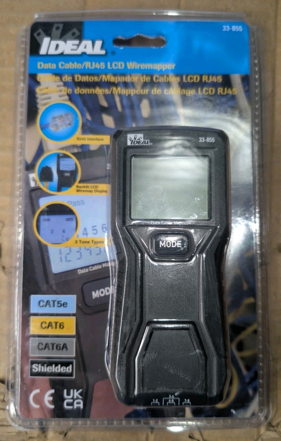 Ideal 33-855 Electrical Data Cable/RJ45 LCD Wiremapper