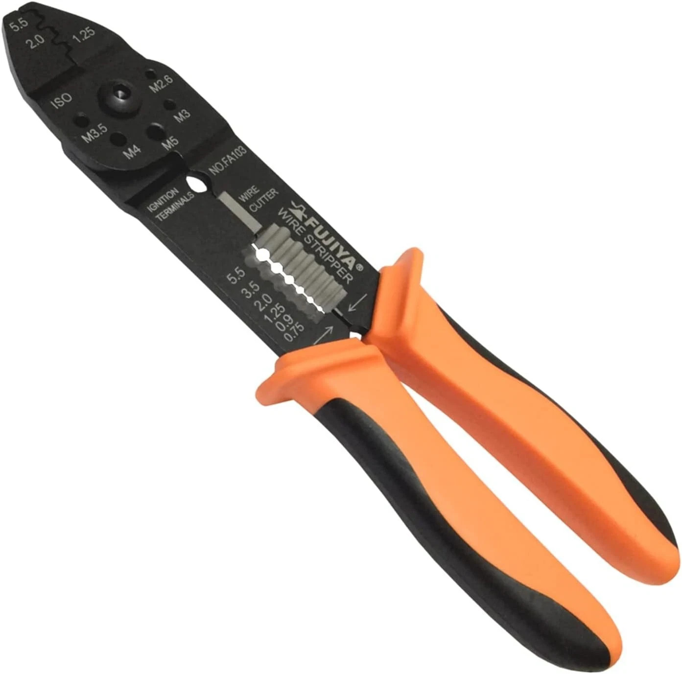 FUJIYA Multipurpose Crimper Cable Stripper Cutter Faston Terminals FA103 Japan