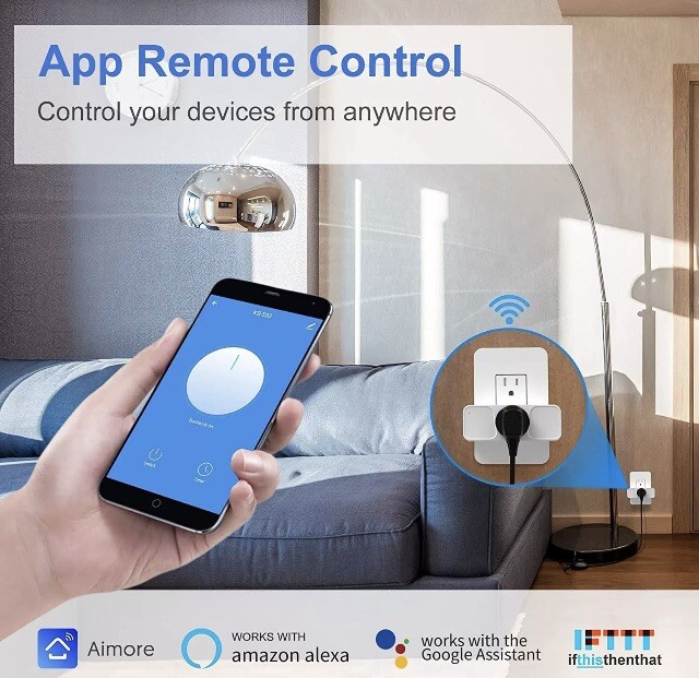 4 Wi-Fi Smart Home Socket Plug Outlet 2.4Ghz Voice Amazon Alexa Google Assistant