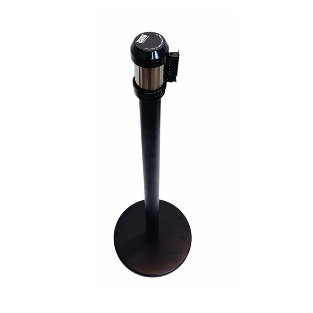 39" Tall Crowd Control Stanchion,75" Long Black Retractable Belt Control Barrier