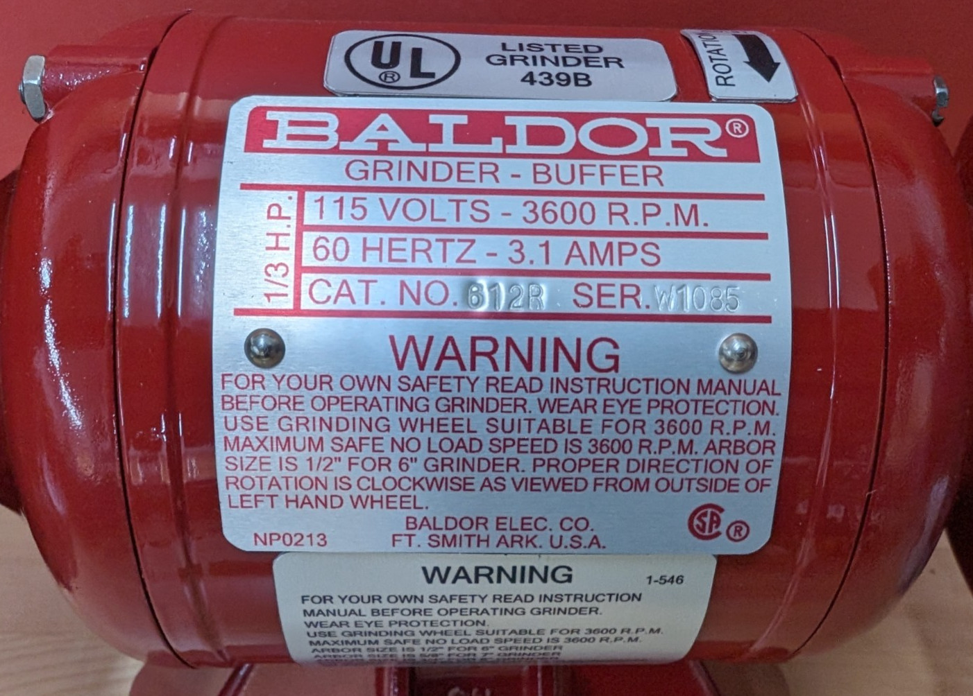 Replacement Bench Grinder Label Set Assorted | Baldor | Sublimated | USA