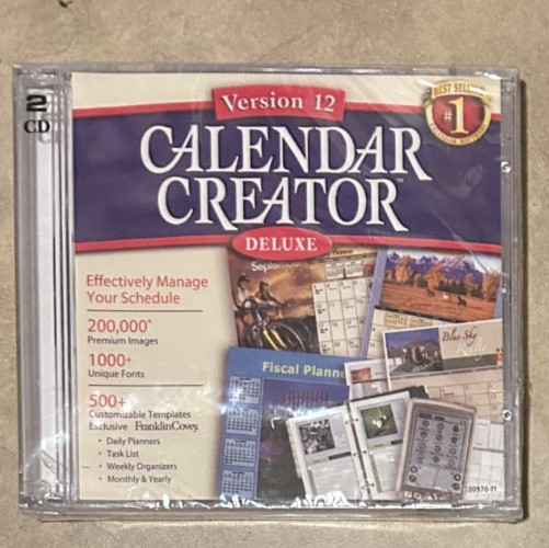 Calendar Creator Deluxe Version 12 PC/ CD-ROM NEW Jewel Case Cracked