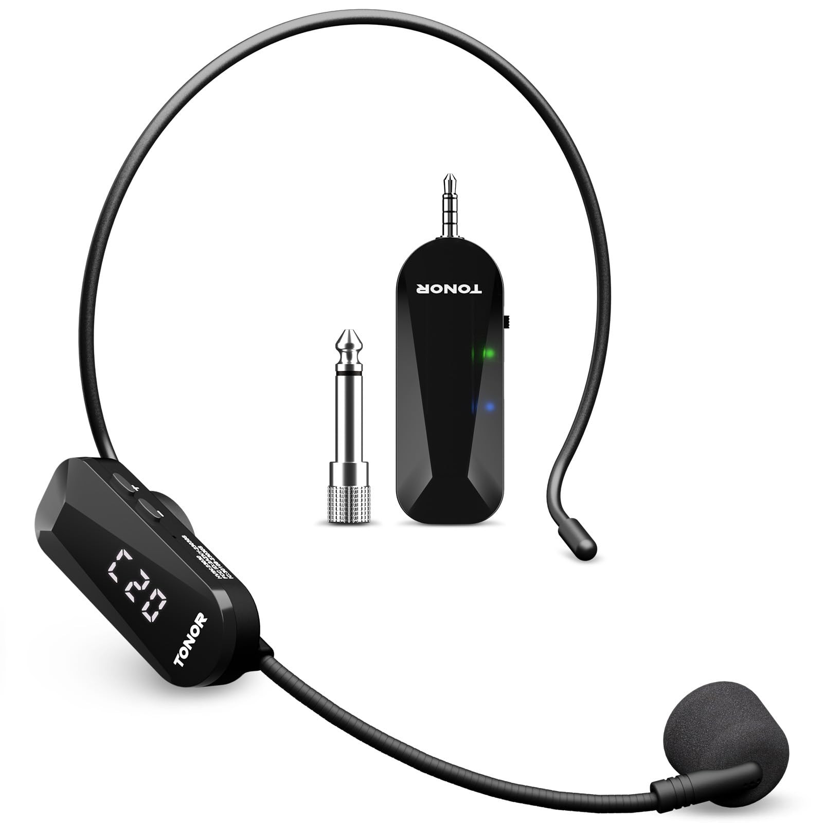 TONOR Wireless Headset Microphone, UHF Microphone Headset System, Head Handhe...
