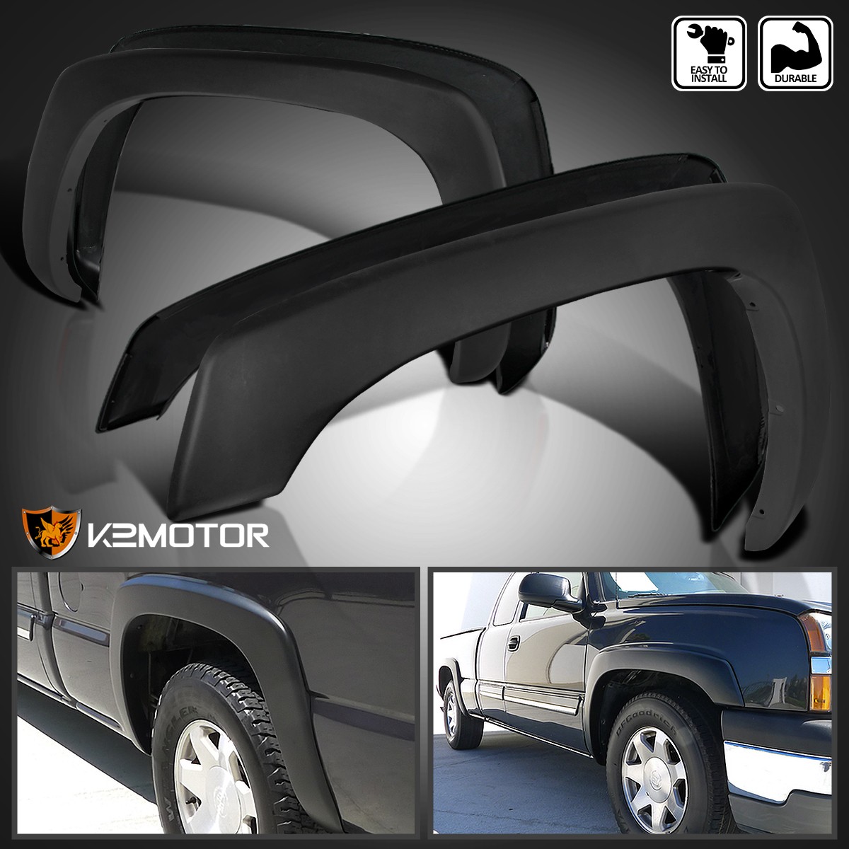 Fits 1999-2007 Silverado Sierra Factory Style Wheel Cover Fender Flare Protector