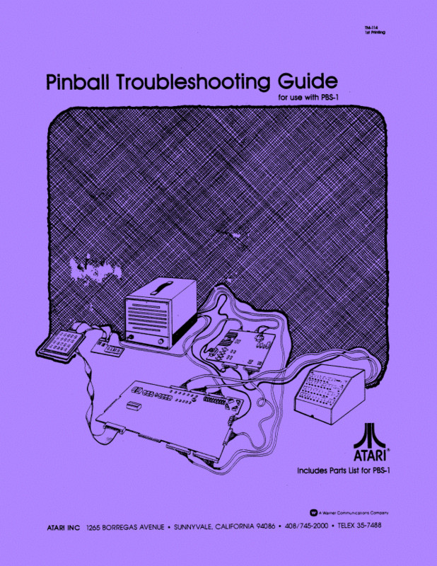 Atari Pinball Troubleshooting Guide Service Repair Troubleshooting Manual rA