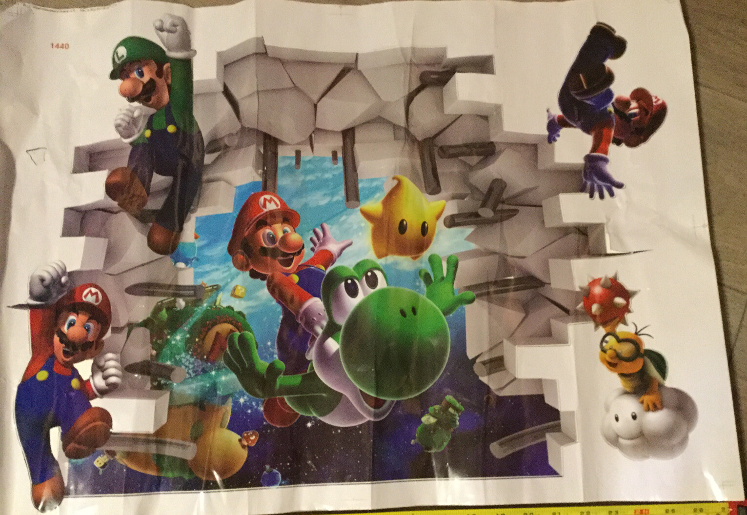 Nintendo "Super Mario Bros" Large Vinyl Removeable Wall Decals 27” X 20”