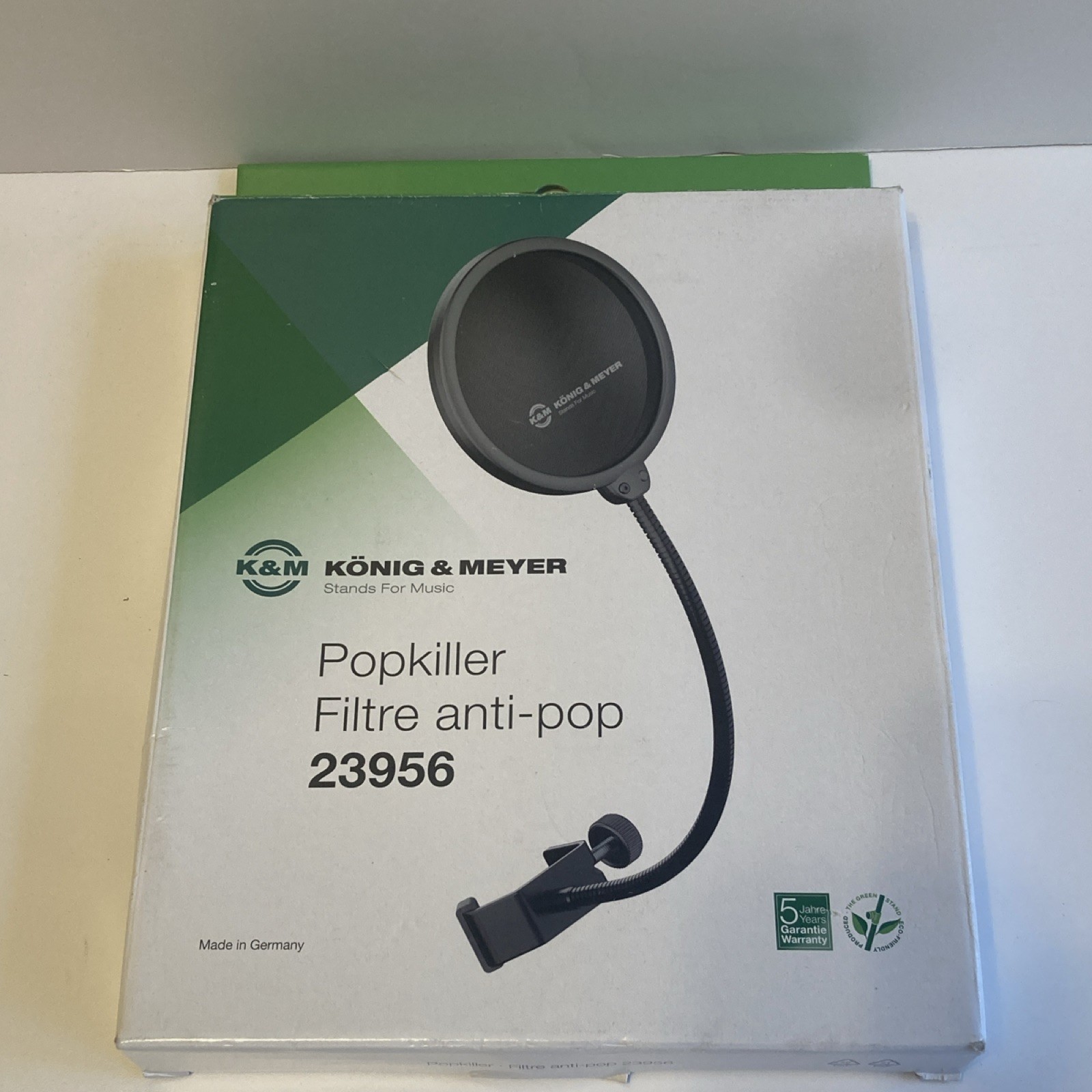 K&M König & Meyer 23956 Black Microphone Pop Filter Double Nylon Gooseneck