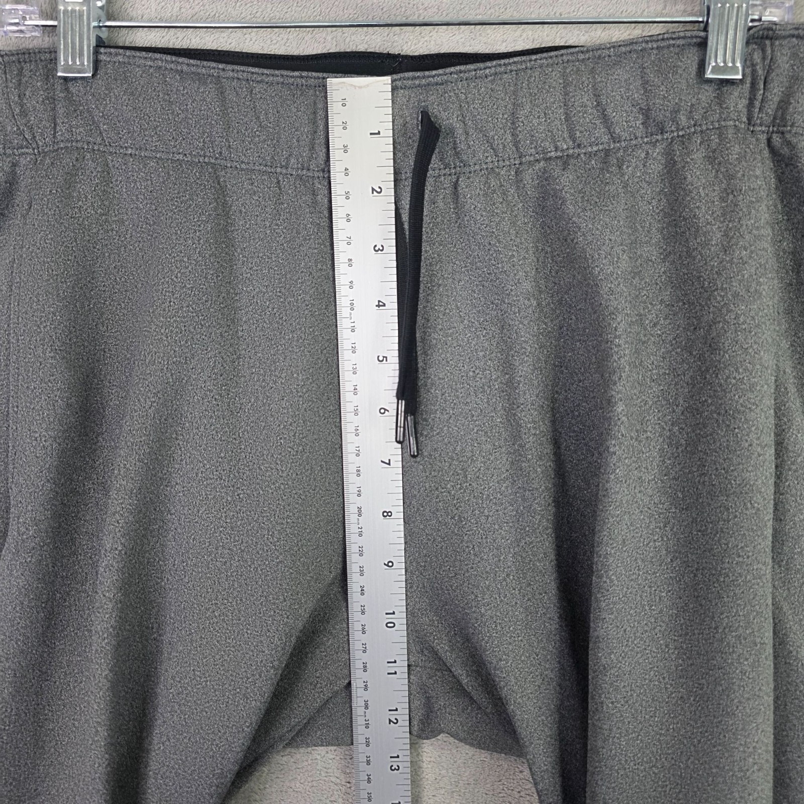 Mens Nike Gray Pull On Fleece Sweatpants Drawstring Polyester Stretch Size M