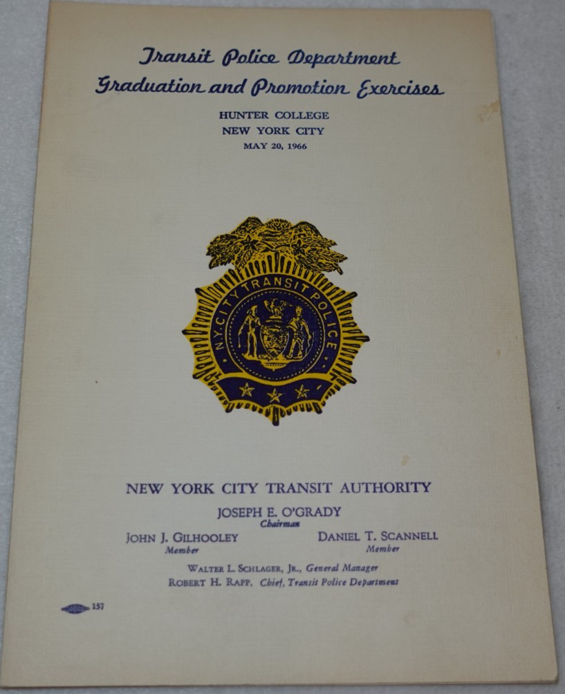 New York City Transit Authority 1966 Vintage Original Graduation Program