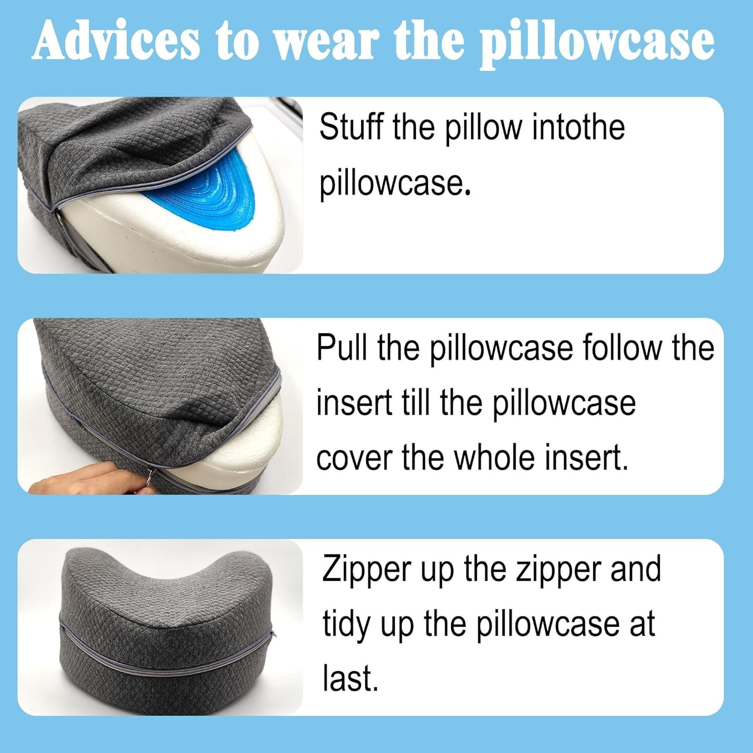 Pillowcase for Contour Memory Foam Side Sleeper Support Pillow, Pillowcase