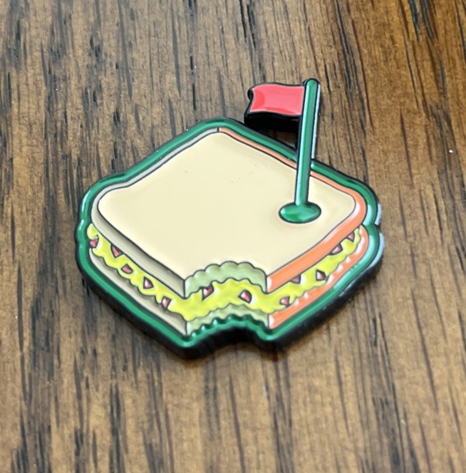 PIMENTO CHEESE  MASTERS GOLF Pins And Aces TRIBUTE  METAL GOLF  BALL MARKER
