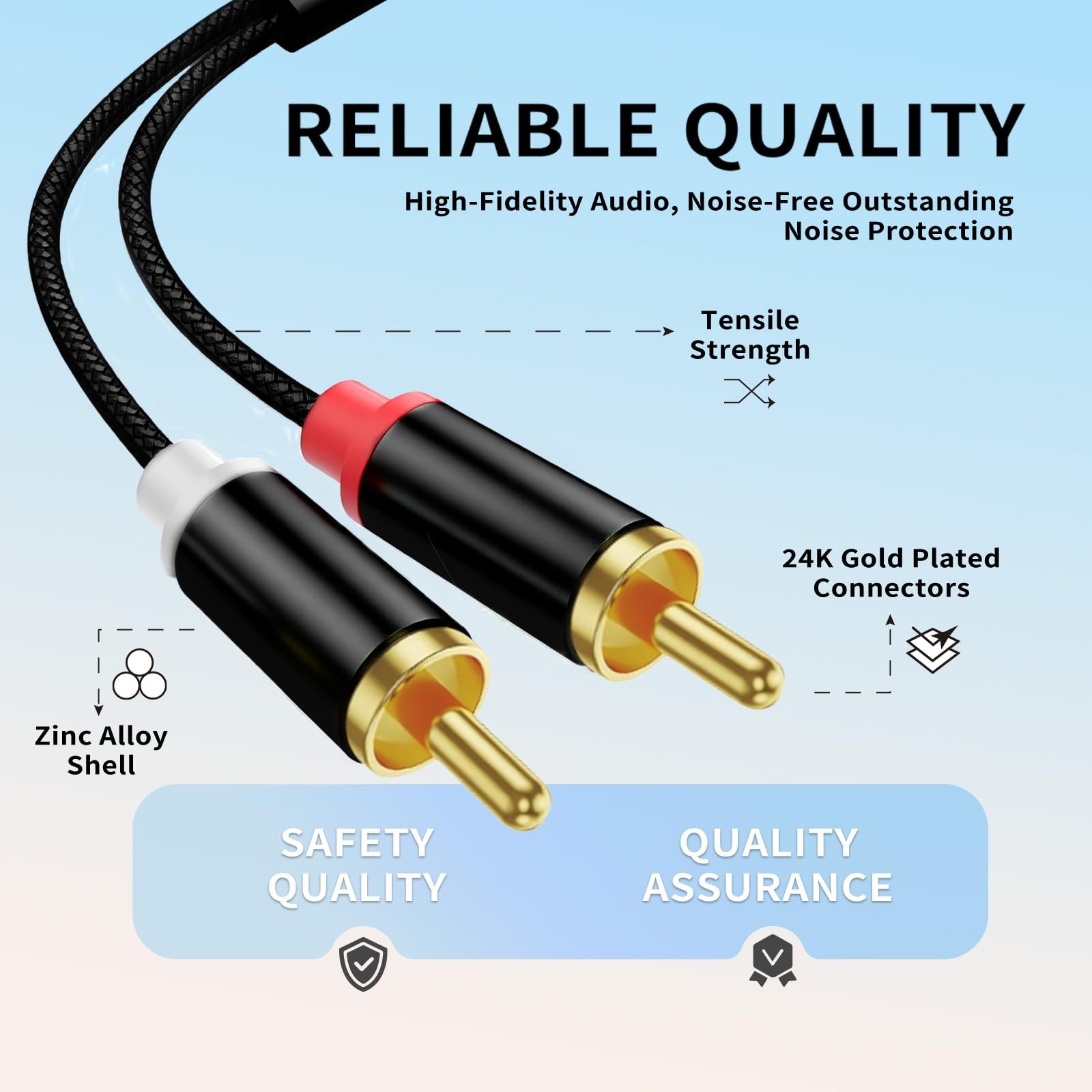 Lightning to RCA Cable Audio Aux Adapter,RCA 3.5mm Cable，USB C 2 Black