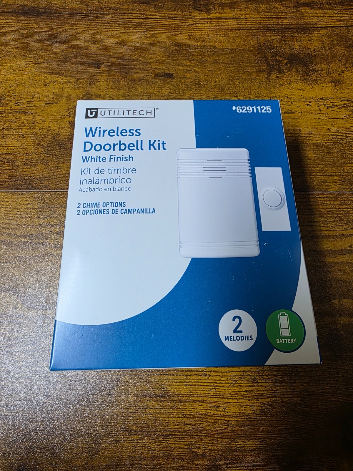 Utilitech Wireless Doorbell Kit Sensor 2 Melodies White Finish #6291125