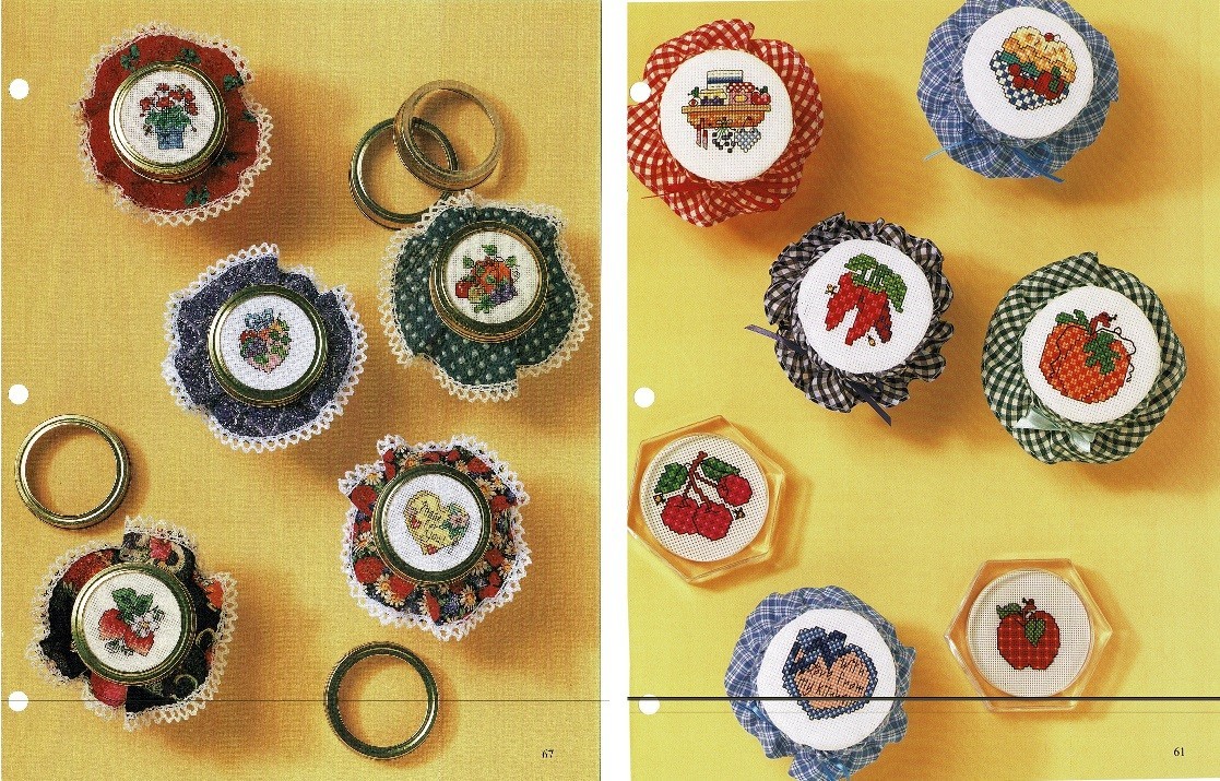 41 JAR LIDS  DESIGNS CROSS STITCH PATTERN ONLY  -  Y23