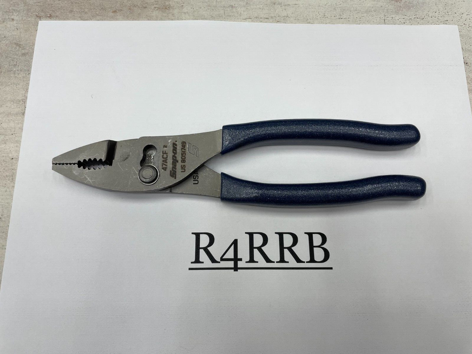 Snap-on Tools NEW 8" POWER BLUE Talon Grip Combination Slip Joint Pliers 47ACFMB