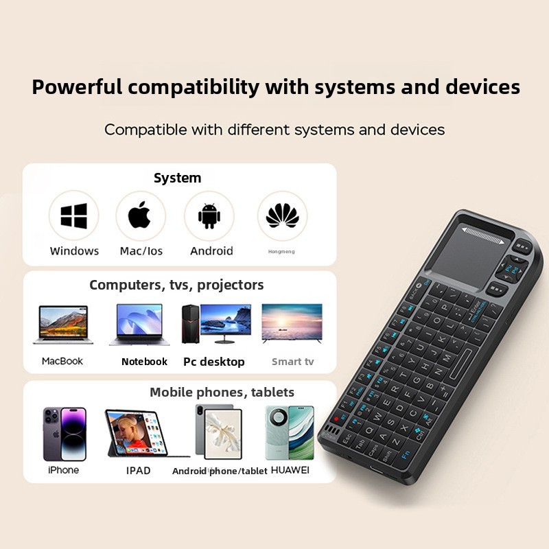 NEW-K808V2 Mini Wireless Keyboard Touchpad 2.4G/Bluetooth Laser Pointer