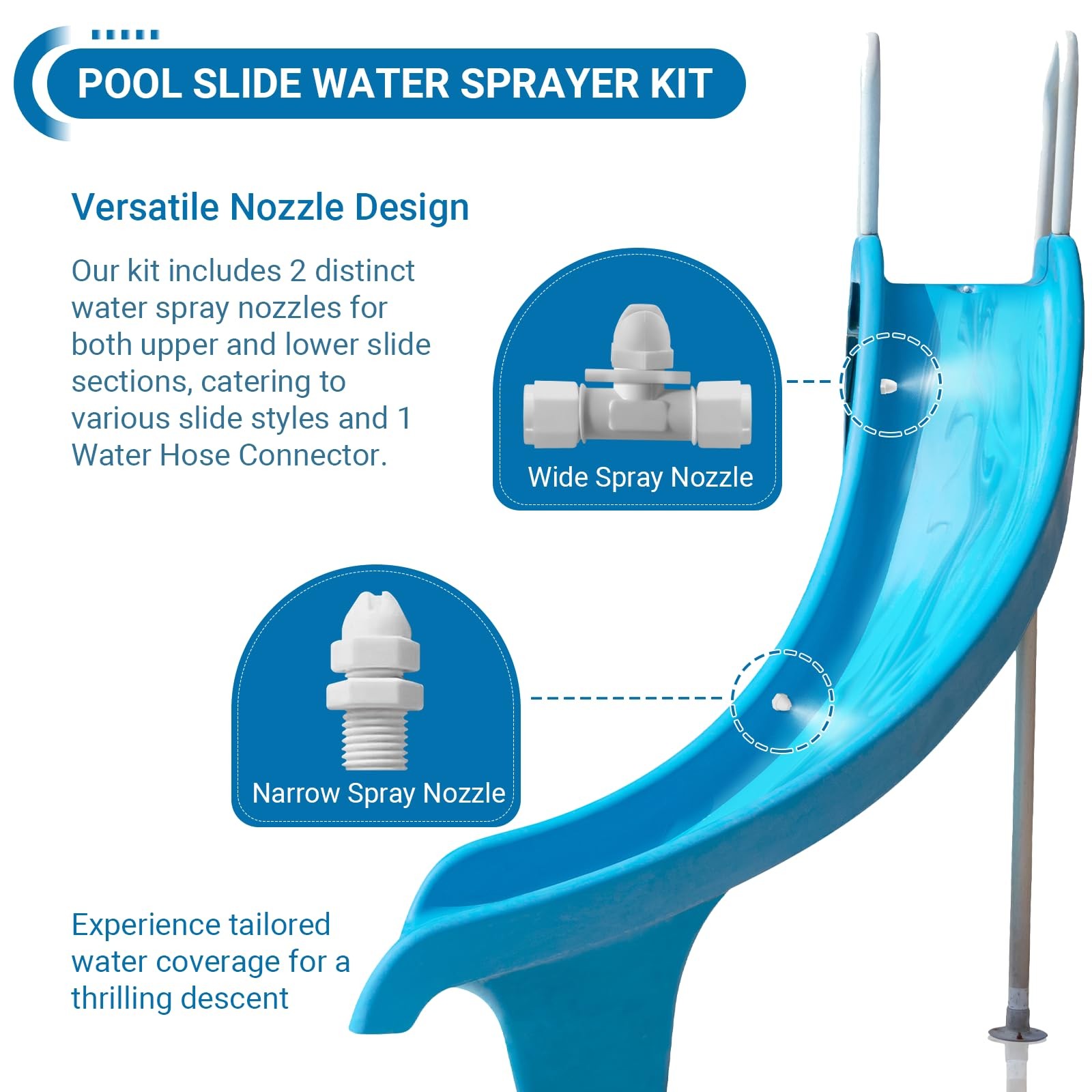 Calvana Pool Slide Water Sprayer Kit, Plastic Spray