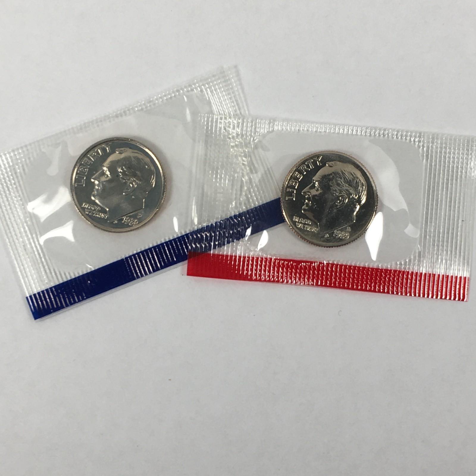 1989 Roosevelt Dime 2 Coin Set - Brilliant Uncirculated (BU) KM#195a - D89PDM