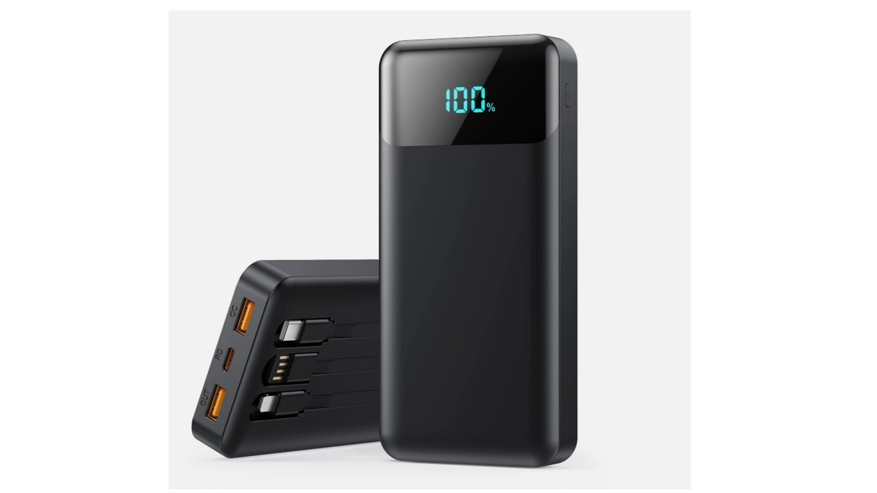 Portable Charger Power Bank 40800mAh with 3 Built-in 40800mAh, Black