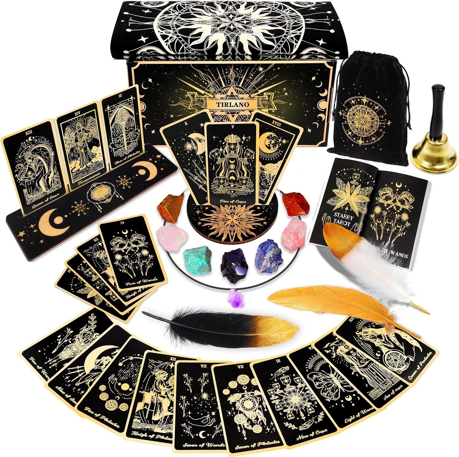78 Tarot Cards with Guidebook - Deck Gift Set Cloth &...