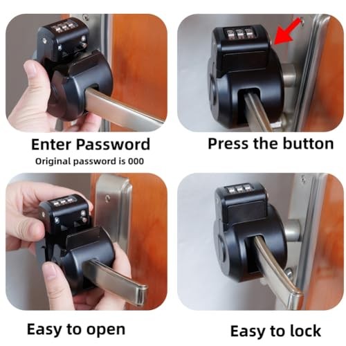 Door Handle Lockout Device Cover with Code to Disable Door Handle Temporary 1