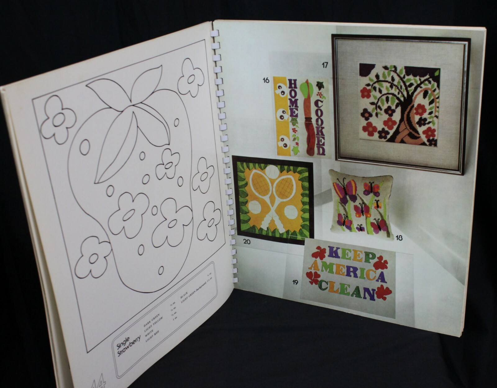 Vtg Needlepoint Workbook Lisbeth Perrone Spiral Bound 40 Patterns MCM Embroidery