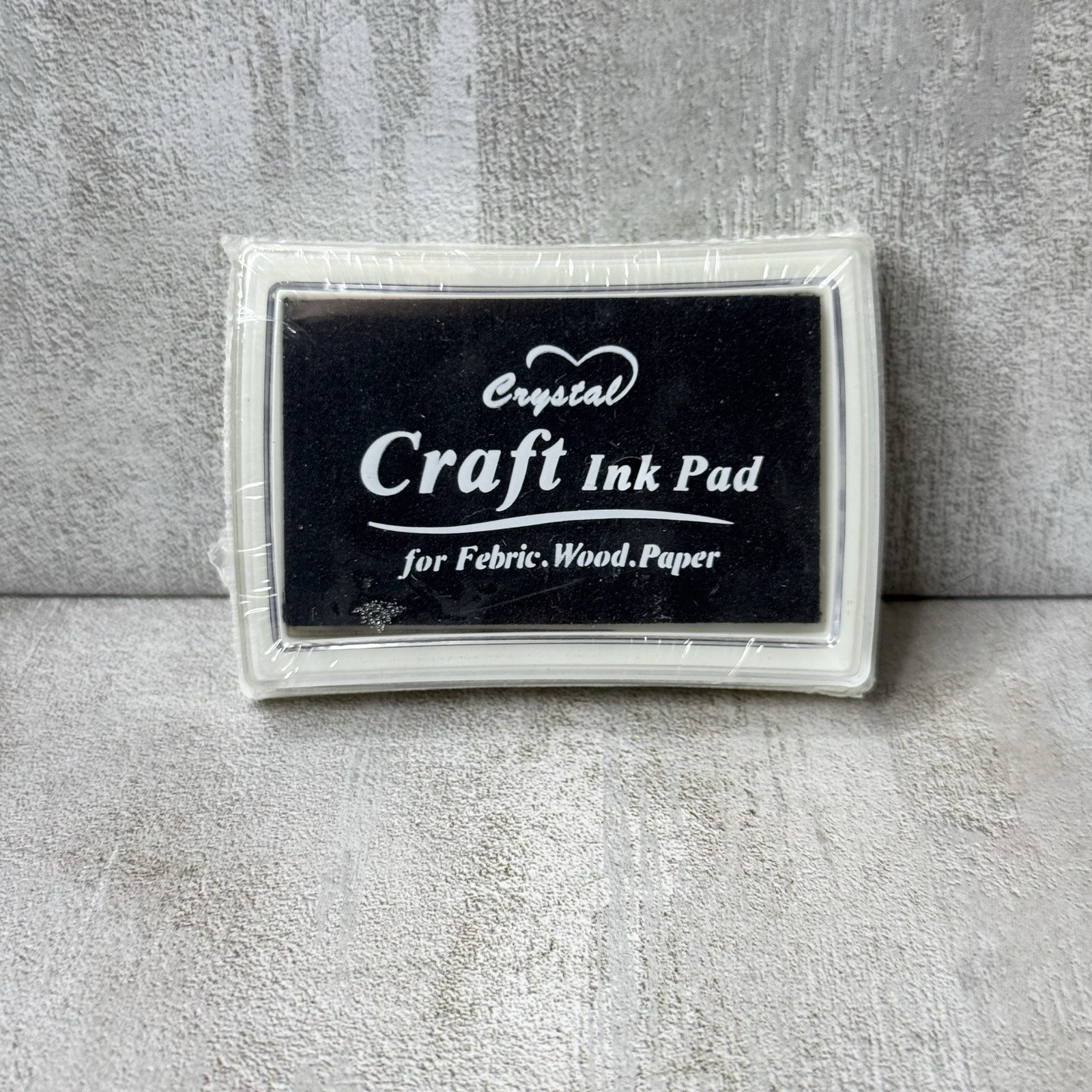 Crystal Craft Rubber Stamp Ink Pad Black for Fabric Wood Paper