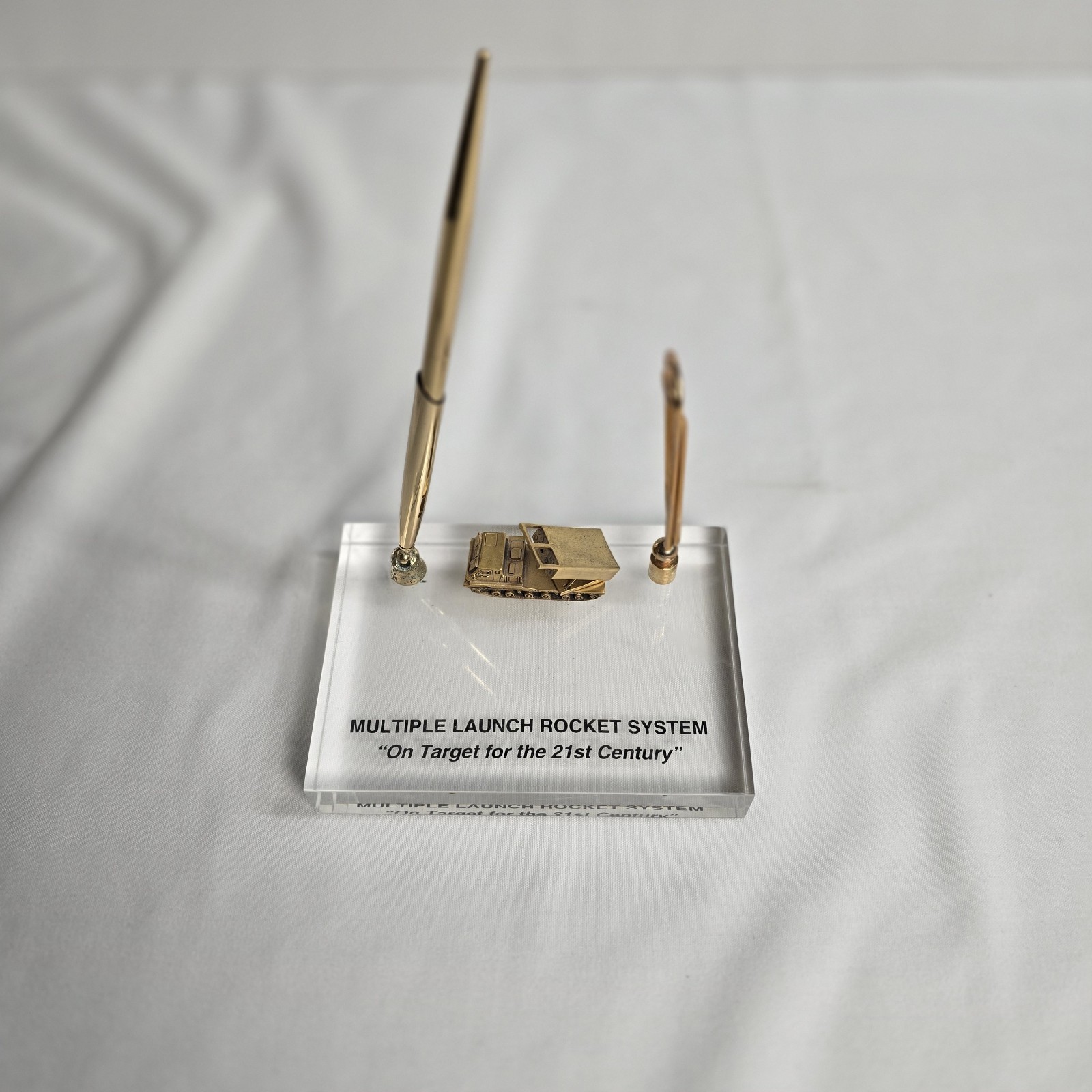 Vintage Multiple Launch Rocket System MLRS promotional desk set Lockheed Martin