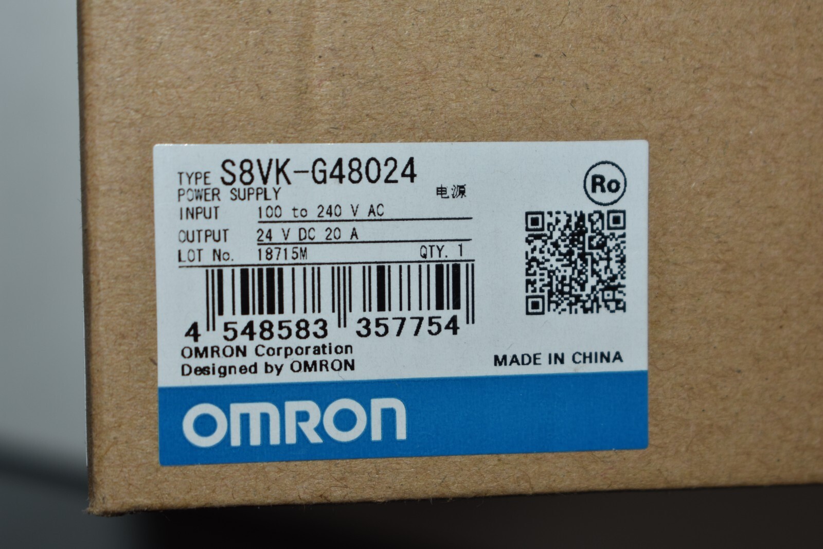 Omron S8VK-G48024 Switching Power Supply S8VKG48024