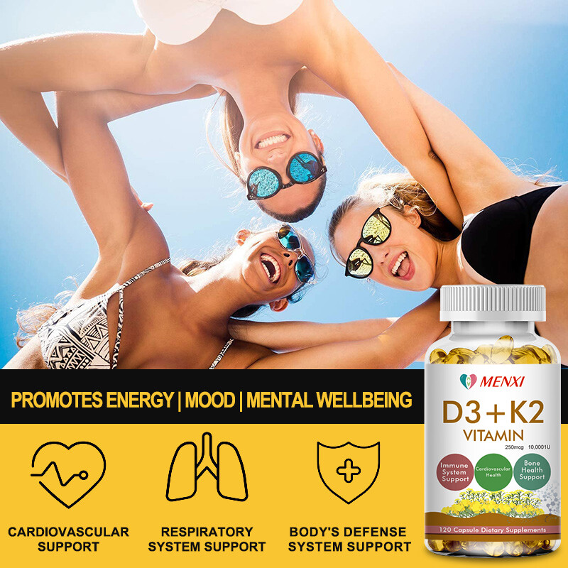 Vitamin D3 & K2 10,000IU MK7 Softgels For Bone Blood Heart Health Immune Support