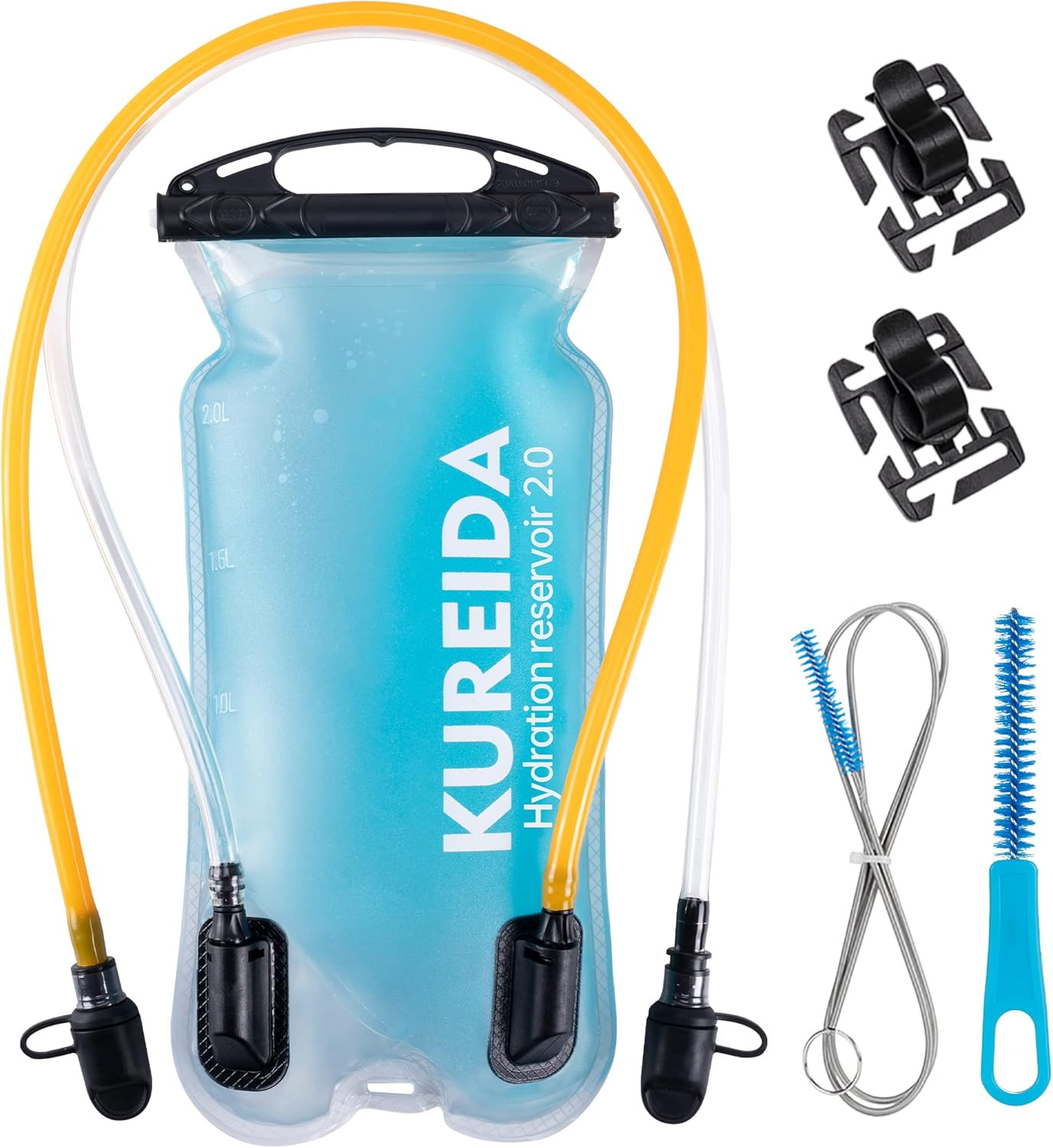 KUREIDA Dual Hydration Bladder 2 Liter,Water Bladder for Hiking Backpack Leak Pr