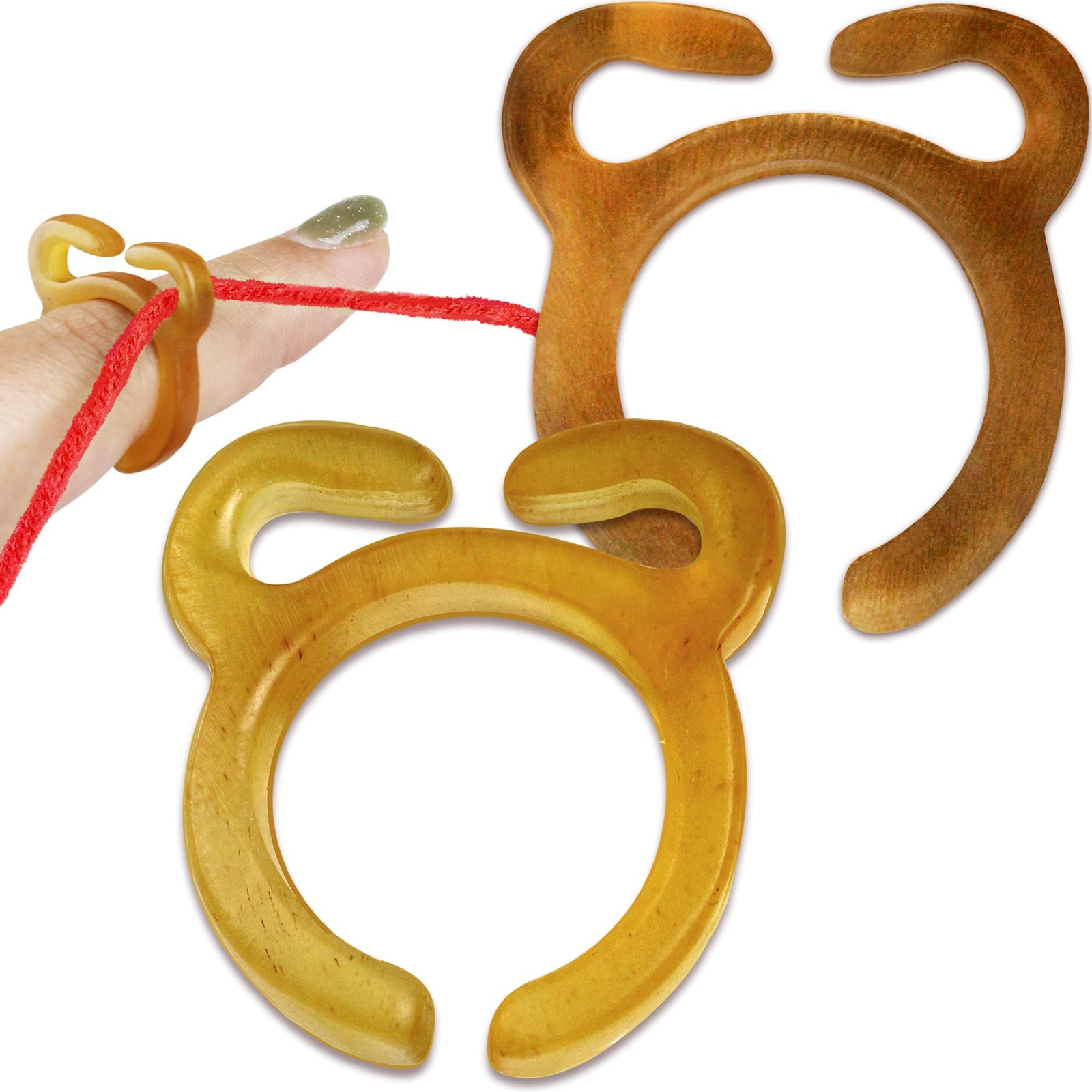Savina Handmade Crochet Tension Ring Set of 2 - Adjustable Yarn Guide Rings f...