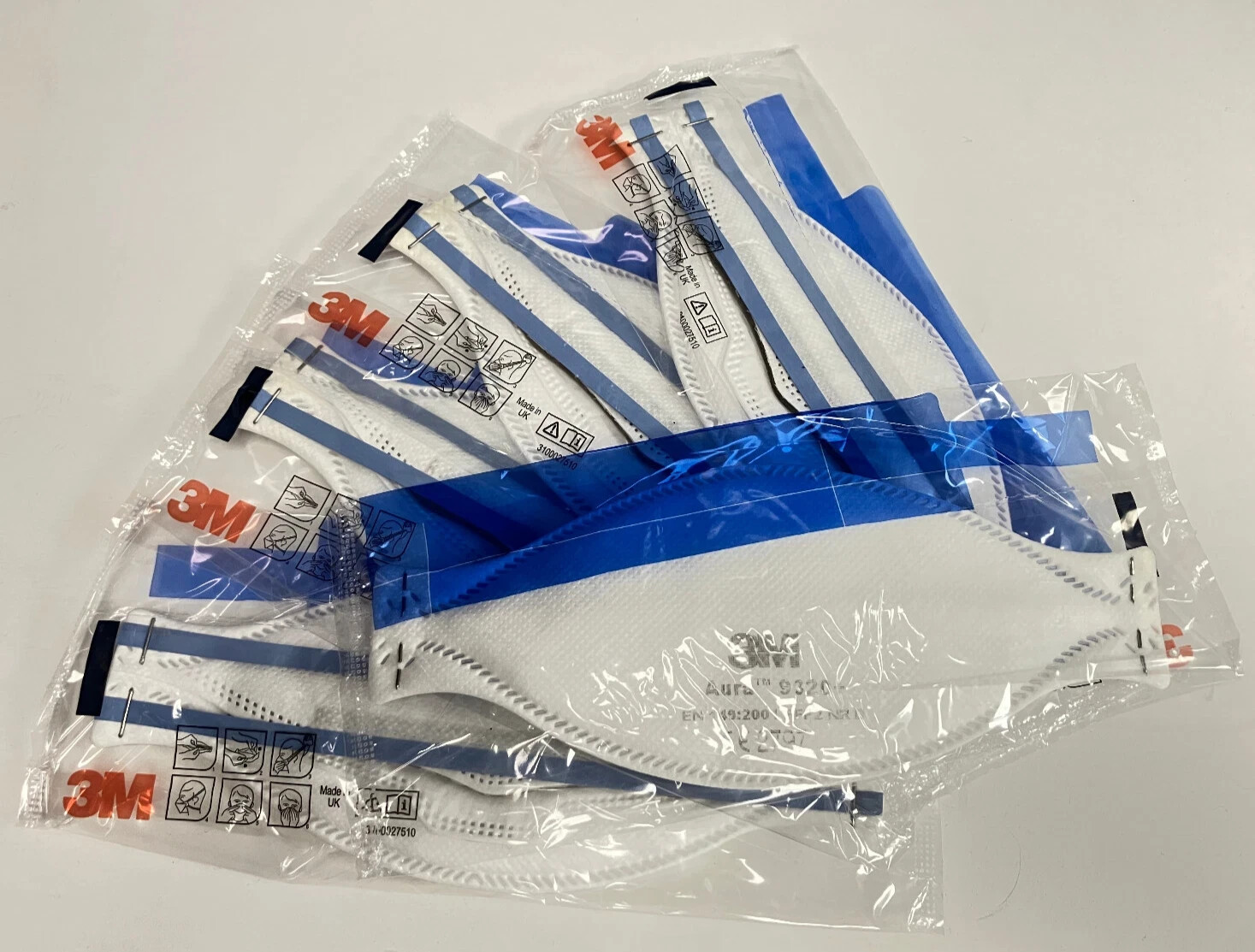 15x FFP2 3M Aura™ 9320+ Disposable Face Mask General Purpose Protection