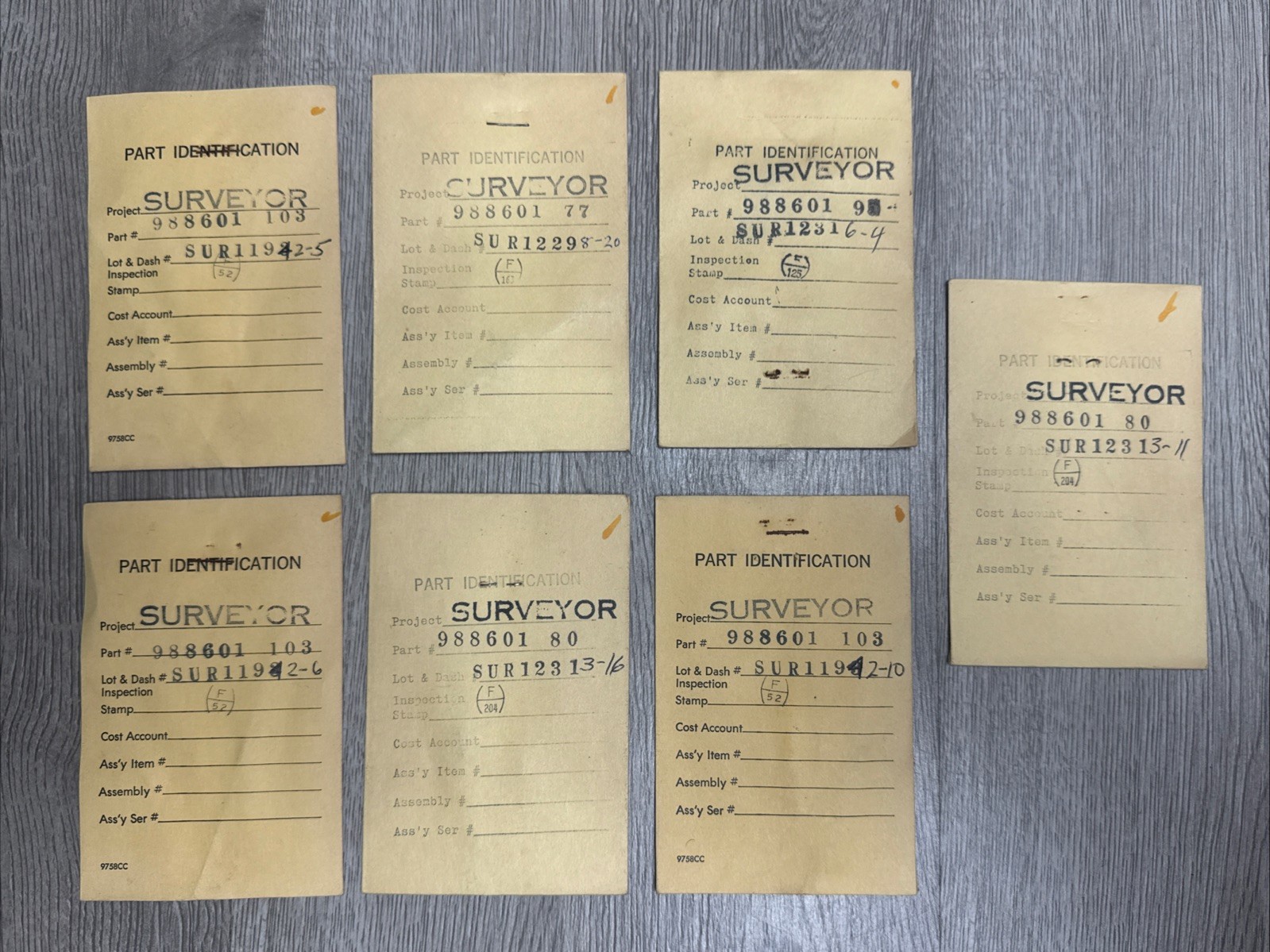 RARE Lot Of 7 NASA Surveyor Parts In Original Packaging Space Shuttle JD