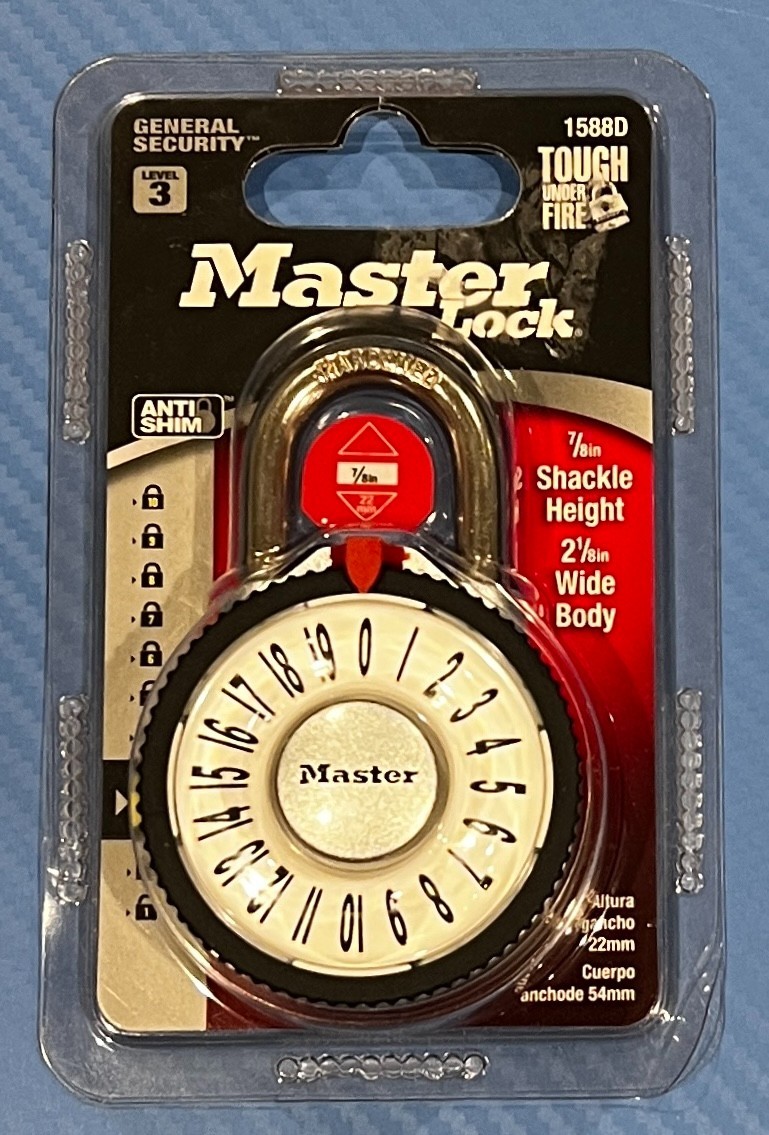 Master Lock 1588D 2-1/8 in. | Color| Wide Magnification Combination Dial Padlock
