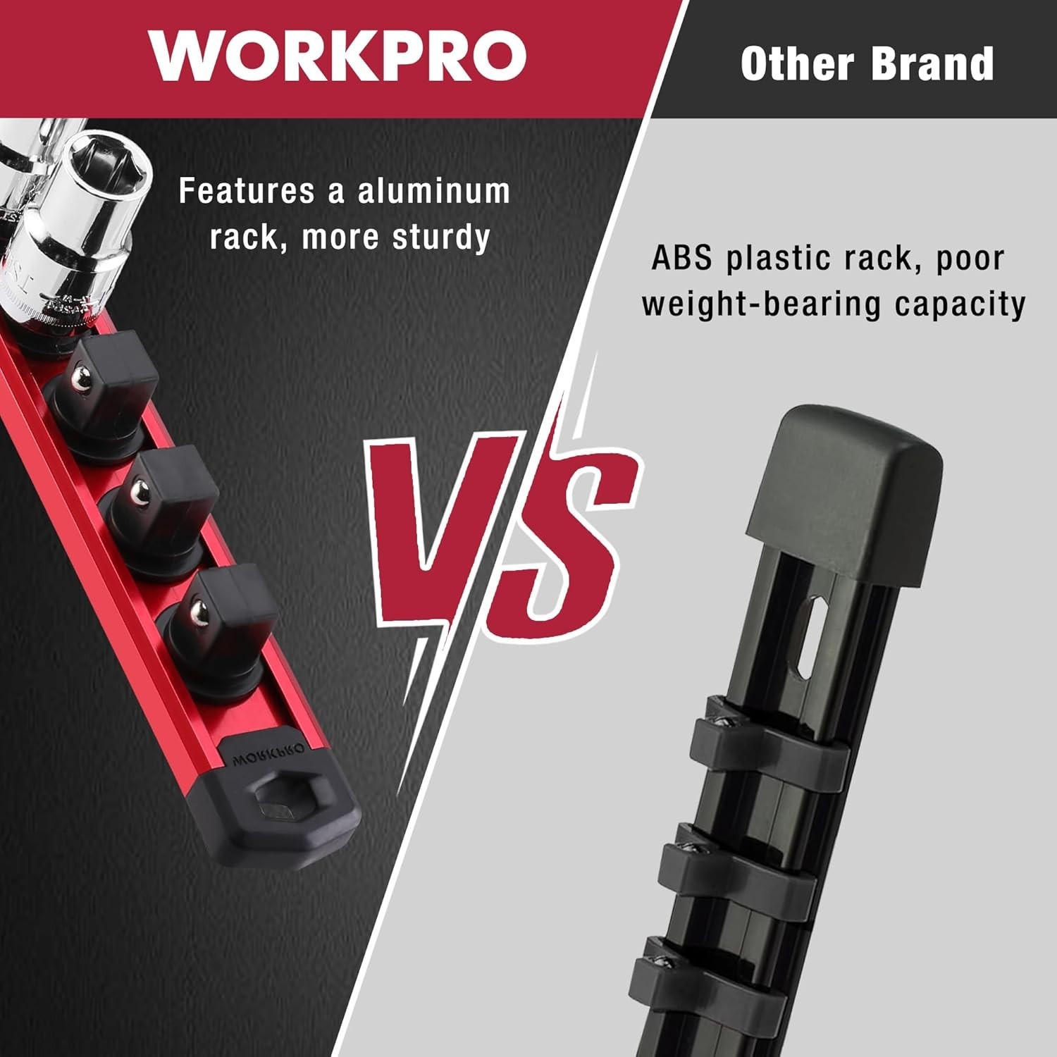 Aluminum Magnetic Socket Rail Kit with Clips - Efficient Storage Solution
