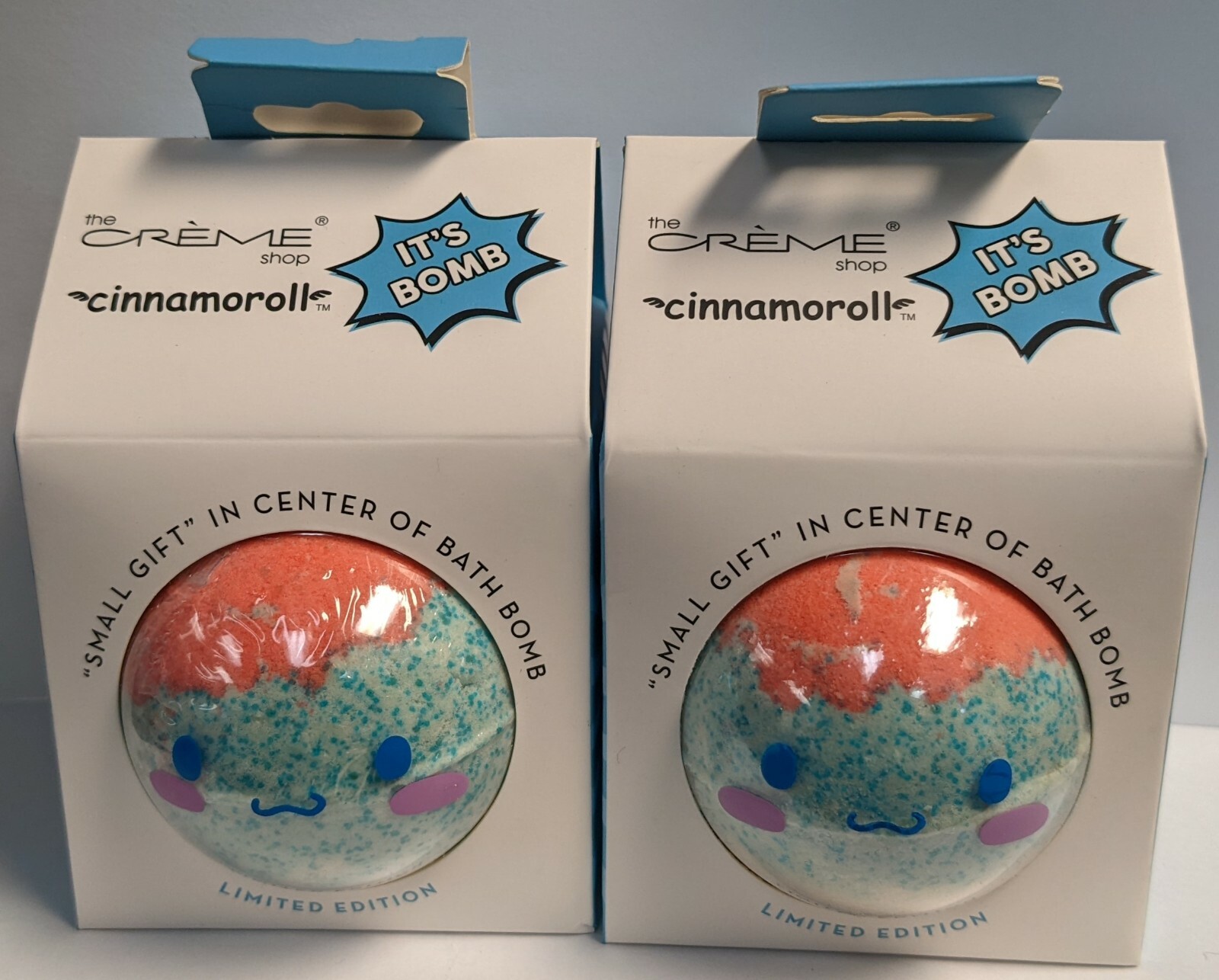 LOT OF 2 - THE CREME SHOP CINAMAROLL LIMITED EDITION BATH BOMBS 4.23OZ EACH