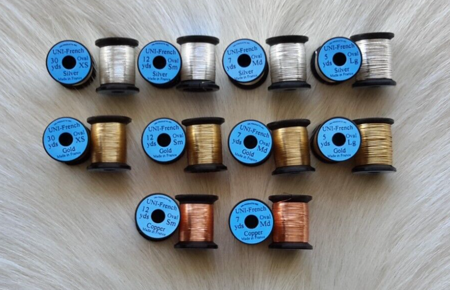 Fly Tying Tinsel.. French Oval Tinsel (10) Spool ) . Asst. Size,, Color, etc..